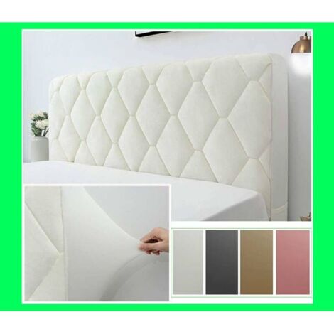 White,160cm Housse de Tête de Lit, Couverture de Tête de Lit Protecteur Housse Décorative Chambre à Coucher épaissi Pack Souple Anti-poussière Couvertur Stretch Housse