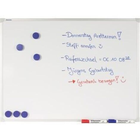 Whiteboard Maße der Oberfläche: 60 x 40 cm (B x H) Tafel magnethaftend nicht beidseitig beschreibbar emailliert weiß
