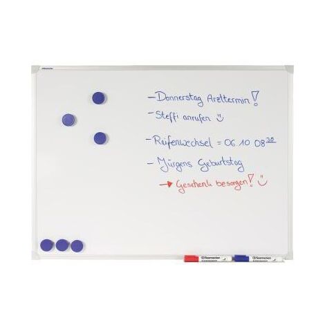 Whiteboard Maße der Oberfläche: 80 x 60 cm (B x H) Tafel magnethaftend nicht beidseitig beschreibbar emailliert weiß