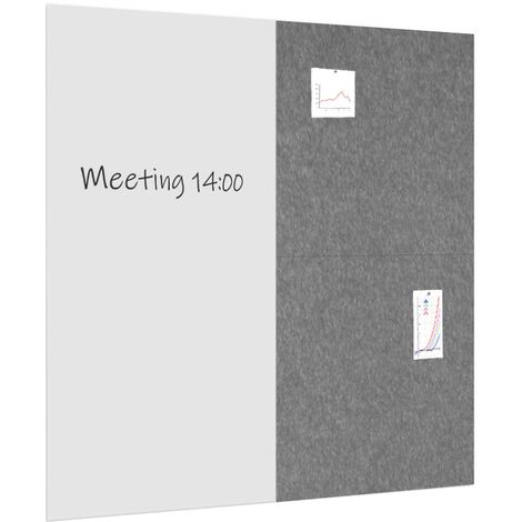 Whiteboard / Pinnwand-Paket 200x200 cm - 1 Whiteboard + 2 Akustikplatten - Grau