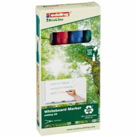 Whiteboardmarkerset 28 EcoLine schwarz/rot/blau/grün Strich-B.1,5-3mm Rundspitze