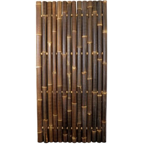 Whole Pole Fence Panel (Pack of 4) - Bamboo - L800 x W100 x H200 cm - Java Black