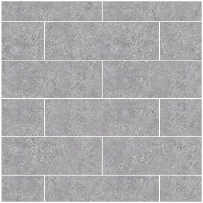 10mm Light Grey Stone Effect Brick 1000mm x 2400mm Wall Panel - Wholepanel