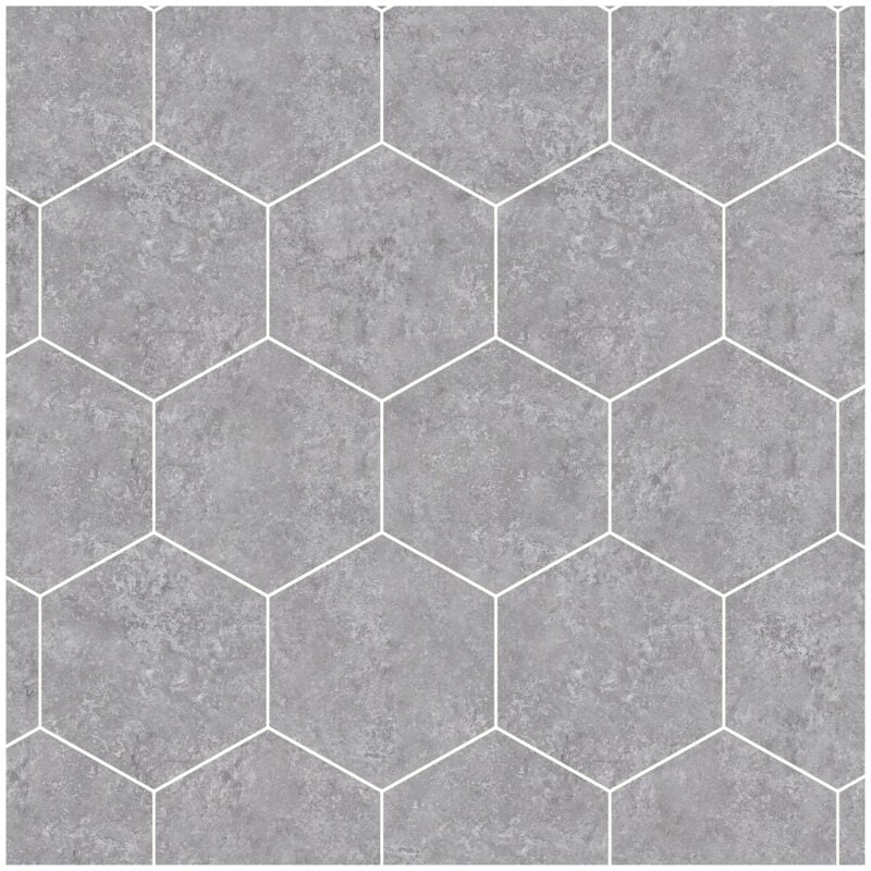 WholePanel 10mm Light Grey Stone Effect Hexagon 1000mm x 2400mm Wall Panel