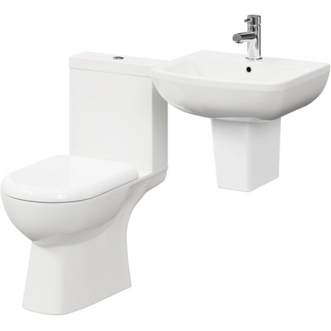 Wholesale Domestic Ailsa 500mm Semi Pedestal Basin and Toilet Suite