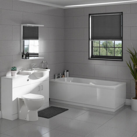 Wholesale Domestic Alice 1700mm Straight Bath Designer Bathroom Suite
