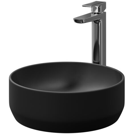 Wholesale Domestic Amadora Matt Black 350mm x 350mm Round Countertop Basin