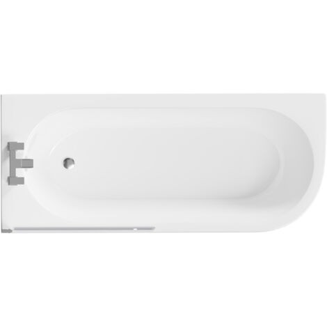 Wholesale Domestic Arc 1700mm x 750mm Left Hand Curved Shower Bath with Bath Screen and Front Bath Panel