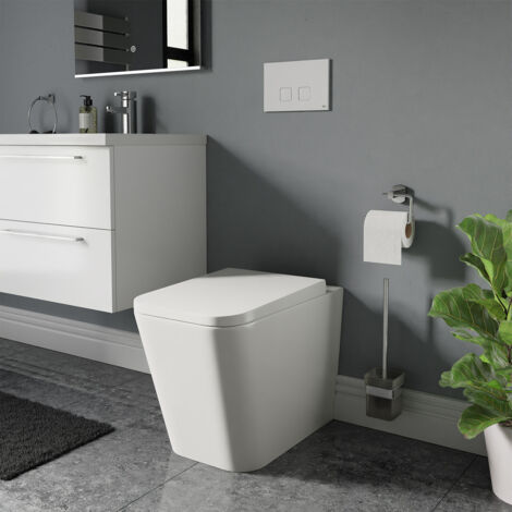 Wholesale Domestic Camden Back to Wall Toilet with Soft Close Seat including High in Wall Concealed Cistern with White Flush Plate
