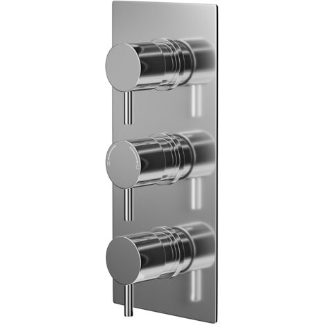 Wholesale Domestic Circo Polished Chrome Concealed Triple Thermostatic Shower Valve with Diverter - 3 Outlets