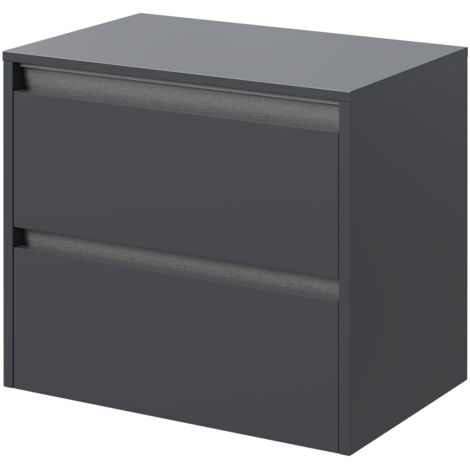 Wholesale Domestic City Gloss Grey 600mm Wall Mounted Vanity Unit for Countertop Basins with 2 Drawers