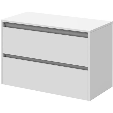 Wholesale Domestic City Gloss White 800mm Wall Mounted Vanity Unit for Countertop Basins with 2 Drawers