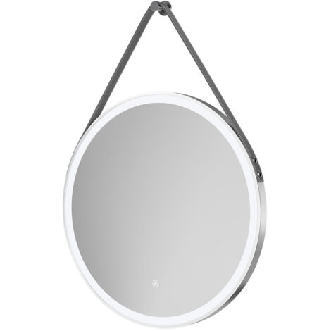 Wholesale Domestic Colorado Polished Chrome Frame with Silver Strap 600mm Round Illuminated Dimmable LED Mirror with Demister and Touch Sensor