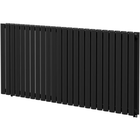 Wholesale Domestic Colore Boone Matt Black 600mm x 1440mm Horizontal Double Panel Radiator