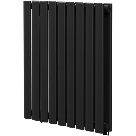 Wholesale Domestic Colore Boone Matt Black 600mm x 540mm Horizontal Double Panel Radiator