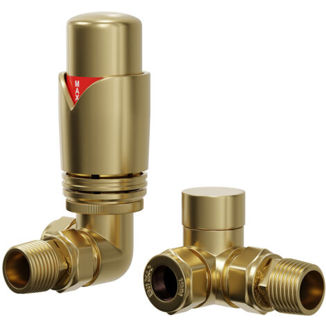 Wholesale Domestic Colore Dias Brushed Brass Thermostatic Corner Radiator Valves