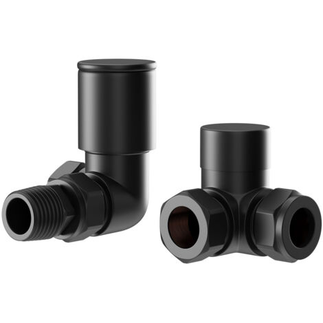 Wholesale Domestic Colore Dias Matt Black Round Corner Radiator Valves