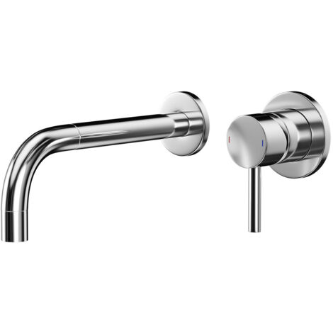 Wholesale Domestic Colore Round Polished Chrome Wall Mounted 2 Tap Hole Basin Mixer Tap