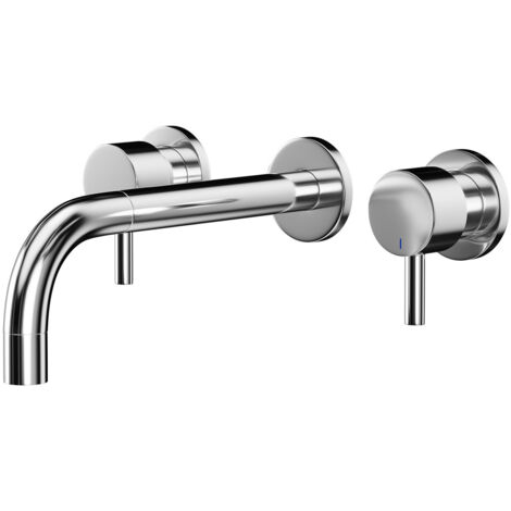Wholesale Domestic Colore Round Polished Chrome Wall Mounted 3 Tap Hole Basin Mixer Tap