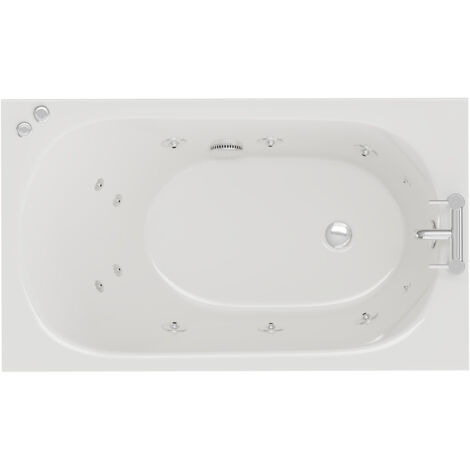 Wholesale Domestic Compact 1200mm x 700mm 12 Jet Chrome V-Tec Single Ended Whirlpool Bath