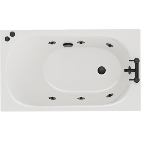 Wholesale Domestic Compact 1200mm x 700mm 6 Jet Matt Black V-Tec Single Ended Whirlpool Bath