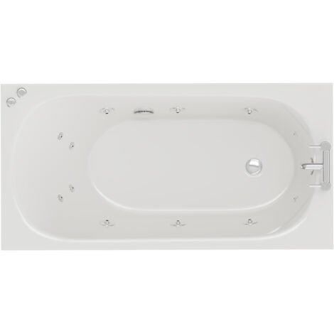 Wholesale Domestic Compact 1400mm x 700mm 12 Jet Chrome V-Tec Single Ended Whirlpool Bath