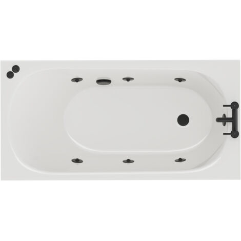 Wholesale Domestic Compact 1400mm x 700mm 6 Jet Matt Black V-Tec Single Ended Whirlpool Bath