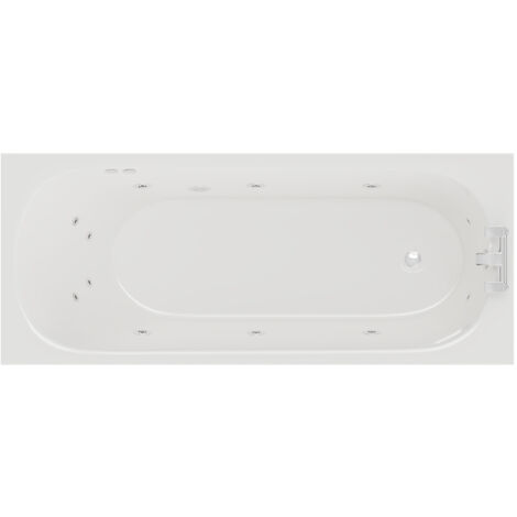 Wholesale Domestic Compact 1600mm x 700mm 12 Jet Chrome Flat Jet Single Ended Whirlpool Bath