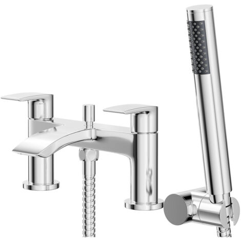 Wholesale Domestic Crest Polished Chrome Bath Shower Mixer Tap with Shower Kit