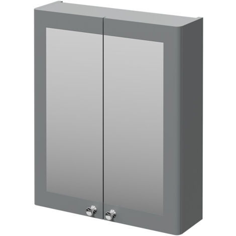 Wholesale Domestic Danbury Satin Grey 600mm Wall Mounted Mirrored Cabinet