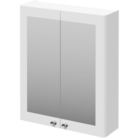 Wholesale Domestic Danbury Satin White 600mm Wall Mounted Mirrored Cabinet