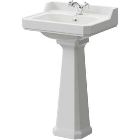 Wholesale Domestic Danbury Traditional 560mm Basin with 1 Tap Hole and Full Pedestal