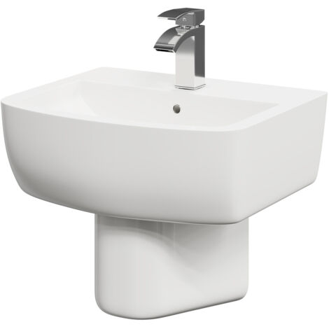 Wholesale Domestic Darnley 530mm Basin with 1 Tap Hole and Semi Pedestal