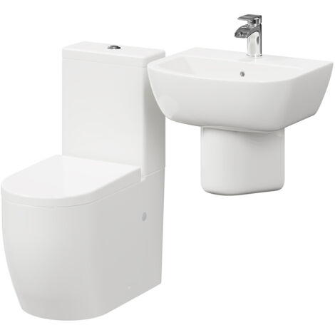 Wholesale Domestic Darnley 530mm Semi Pedestal Basin and Round Toilet Suite