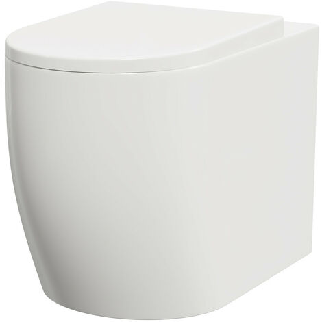 Wholesale Domestic Darnley Round Back to Wall Toilet Pan with Soft Close Toilet Seat