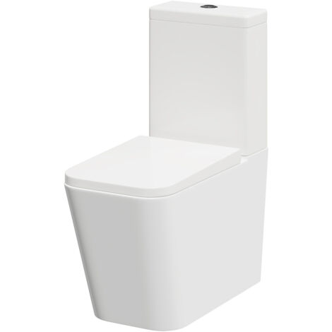Wholesale Domestic Darnley Square Close Coupled Toilet with Soft Close Toilet Seat