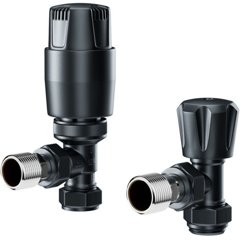 Wholesale Domestic Dias Anthracite Thermostatic Angled Radiator Valves