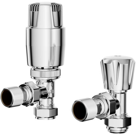 Wholesale Domestic Dias Chrome Thermostatic Angled Radiator Valves