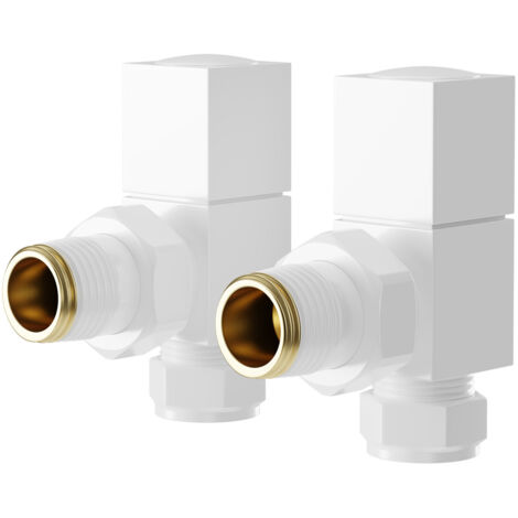 Wholesale Domestic Dias White Square Angled Radiator Valves