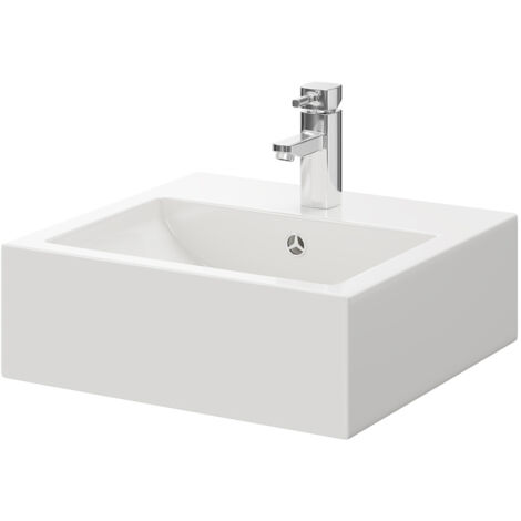 Wholesale Domestic Elvas 470mm x 450mm Square Countertop Basin with 1 Tap Hole