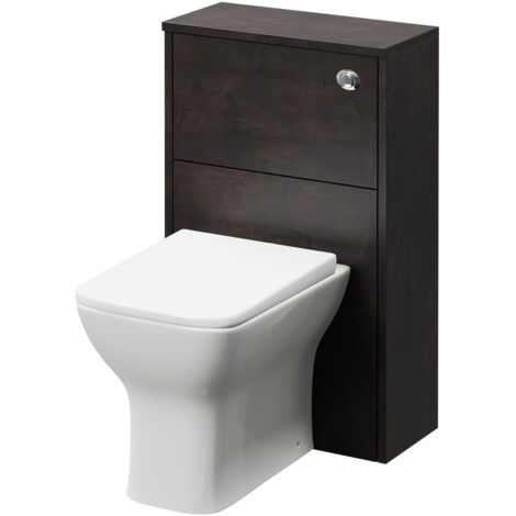 Wholesale Domestic Horizon Metallic Slate 500mm Toilet Unit and Kingston Rimless Back to Wall Toilet Pan with Soft Close Toilet Seat