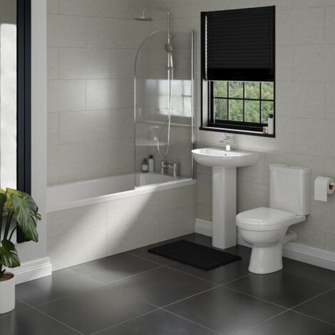 Wholesale Domestic Ideal 1700mm Straight Shower Bath Bathroom Suite