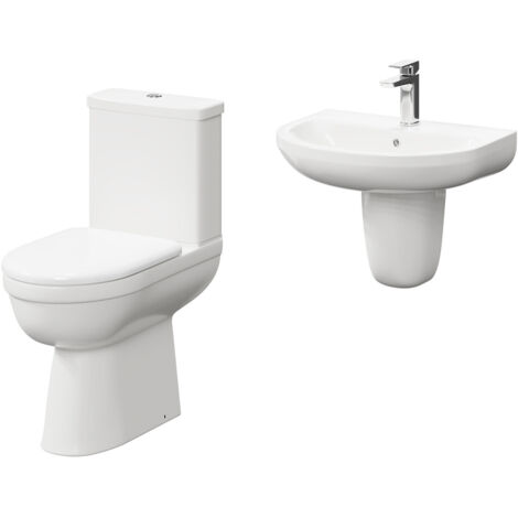 Wholesale Domestic Ideal 560mm Semi Pedestal Basin and Comfort Height Toilet Suite
