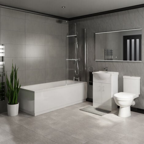 Wholesale Domestic James 1700mm Straight Shower Bath Bathroom Suite