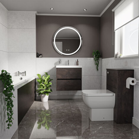 Wholesale Domestic Kendel 1700mm x 700mm Straight Single Ended Bathroom Suite including Metallic Slate Furniture Set with Slim Edge Basin