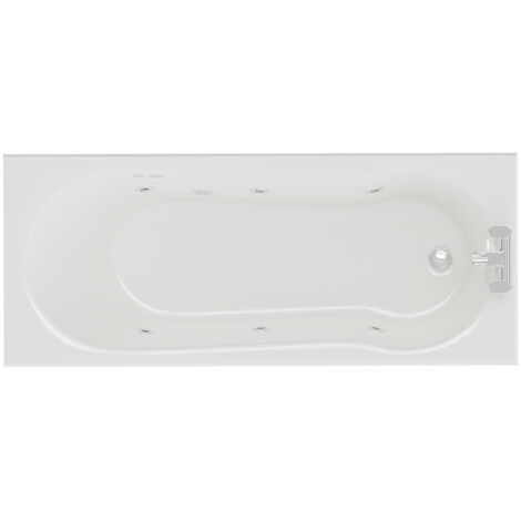 Wholesale Domestic Keyhole 1700mm x 700mm 6 Jet Chrome Flat Jet Single Ended Whirlpool Shower Bath