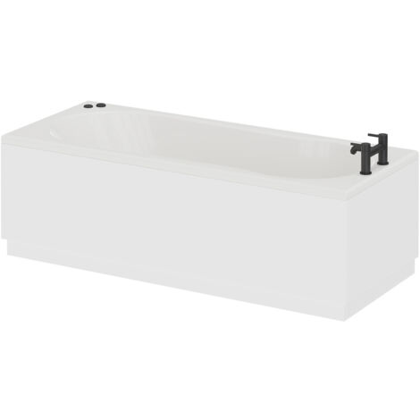 Wholesale Domestic Keyhole 1700mm x 700mm 6 Jet Matt Black V-Tec Single Ended Whirlpool Shower Bath