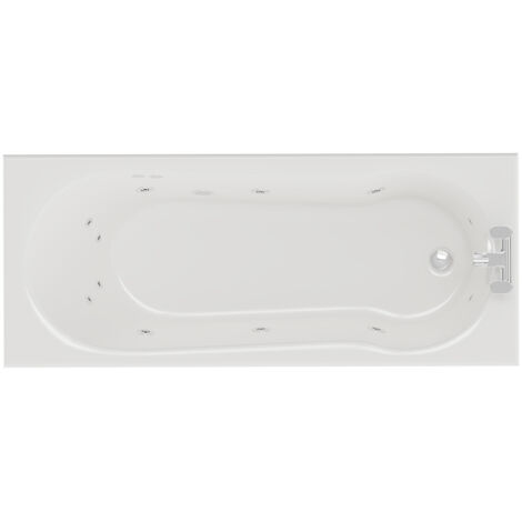 Wholesale Domestic Keyhole 1700mm x 800mm 12 Jet Chrome Flat Jet Single Ended Whirlpool Shower Bath