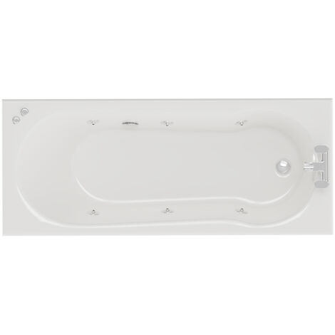 Wholesale Domestic Keyhole 1700mm x 800mm 6 Jet Chrome V-Tec Single Ended Whirlpool Shower Bath