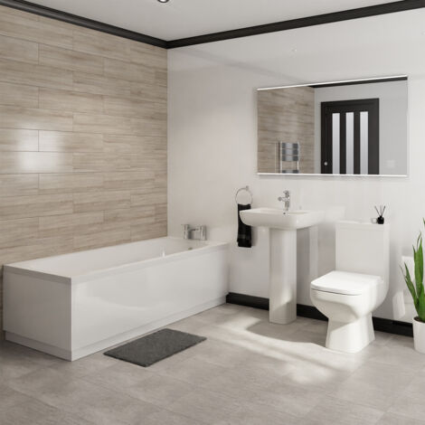 Wholesale Domestic Libra 1700mm Straight Bath Modern Bathroom Suite